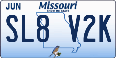 MO license plate SL8V2K
