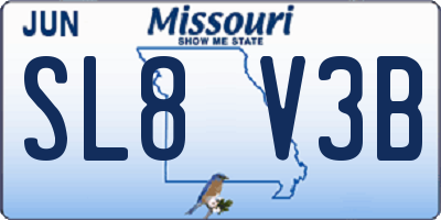 MO license plate SL8V3B