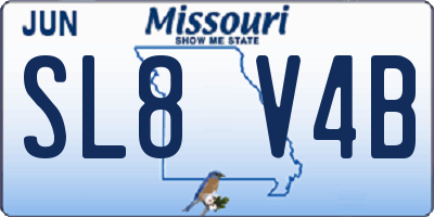 MO license plate SL8V4B