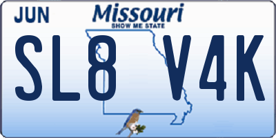 MO license plate SL8V4K
