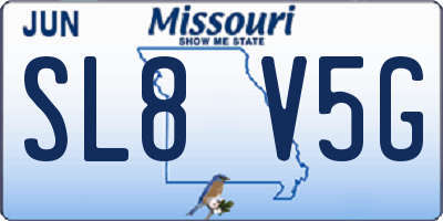 MO license plate SL8V5G