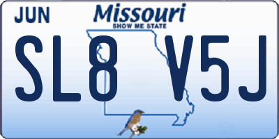 MO license plate SL8V5J