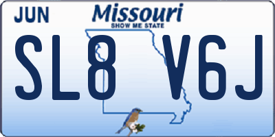 MO license plate SL8V6J