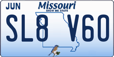 MO license plate SL8V6O