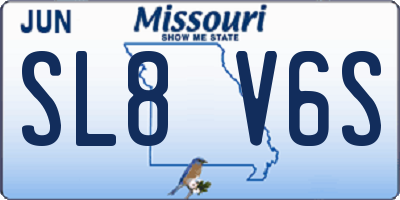 MO license plate SL8V6S