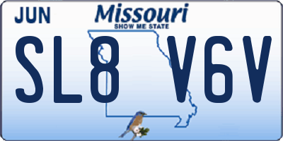 MO license plate SL8V6V