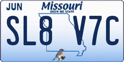 MO license plate SL8V7C
