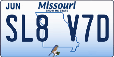 MO license plate SL8V7D