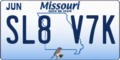MO license plate SL8V7K