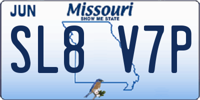MO license plate SL8V7P