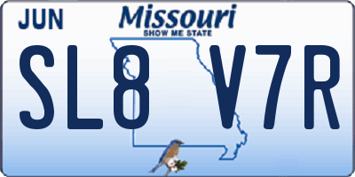 MO license plate SL8V7R