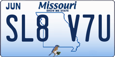 MO license plate SL8V7U