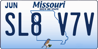 MO license plate SL8V7V