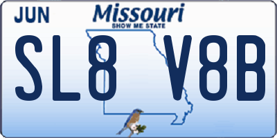 MO license plate SL8V8B