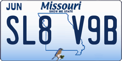 MO license plate SL8V9B
