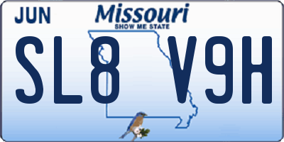 MO license plate SL8V9H