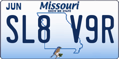 MO license plate SL8V9R
