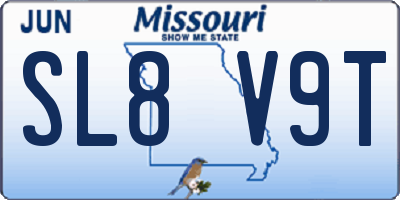 MO license plate SL8V9T