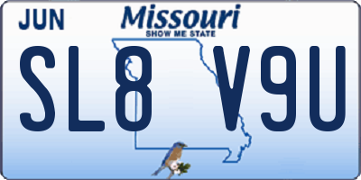 MO license plate SL8V9U