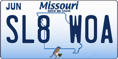 MO license plate SL8W0A