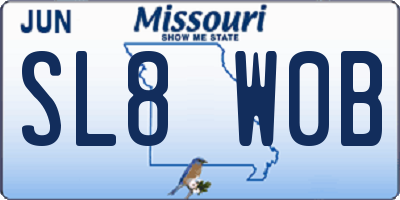 MO license plate SL8W0B