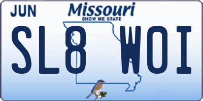 MO license plate SL8W0I