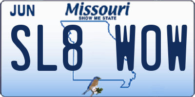 MO license plate SL8W0W