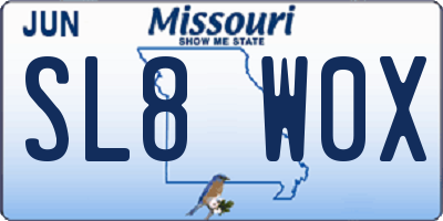 MO license plate SL8W0X