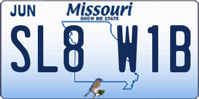 MO license plate SL8W1B