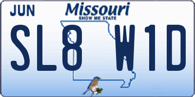 MO license plate SL8W1D