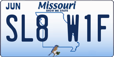 MO license plate SL8W1F