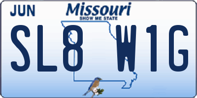 MO license plate SL8W1G