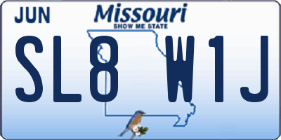 MO license plate SL8W1J