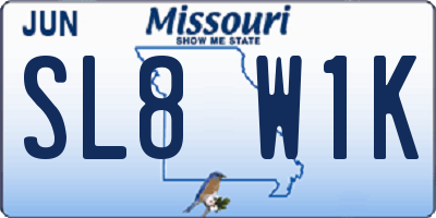 MO license plate SL8W1K