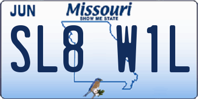MO license plate SL8W1L