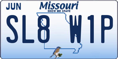 MO license plate SL8W1P