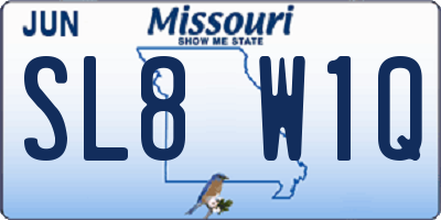 MO license plate SL8W1Q