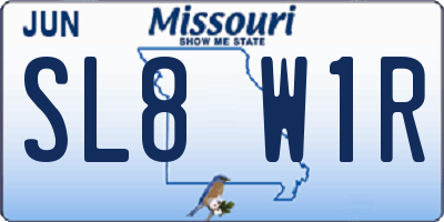 MO license plate SL8W1R