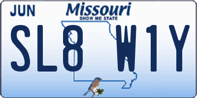 MO license plate SL8W1Y