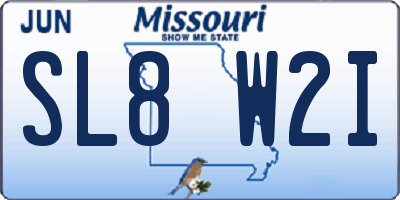 MO license plate SL8W2I