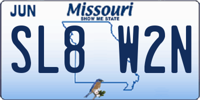 MO license plate SL8W2N