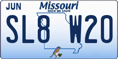MO license plate SL8W2O