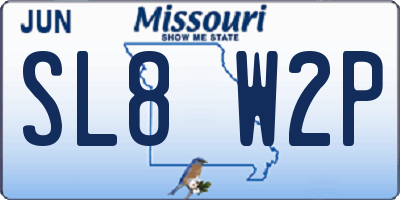 MO license plate SL8W2P