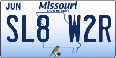 MO license plate SL8W2R