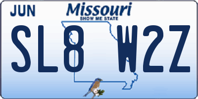 MO license plate SL8W2Z