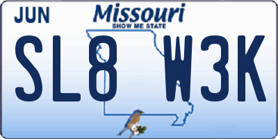 MO license plate SL8W3K