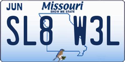 MO license plate SL8W3L