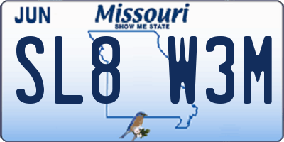 MO license plate SL8W3M