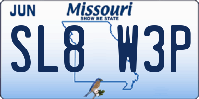 MO license plate SL8W3P