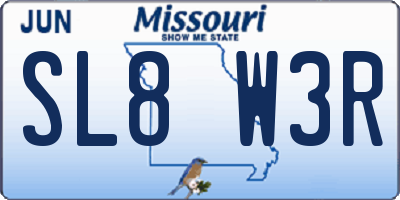 MO license plate SL8W3R
